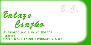 balazs csajko business card
